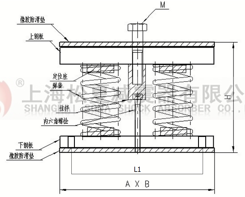 JS型組合式彈簧減震器結(jié)構(gòu)圖